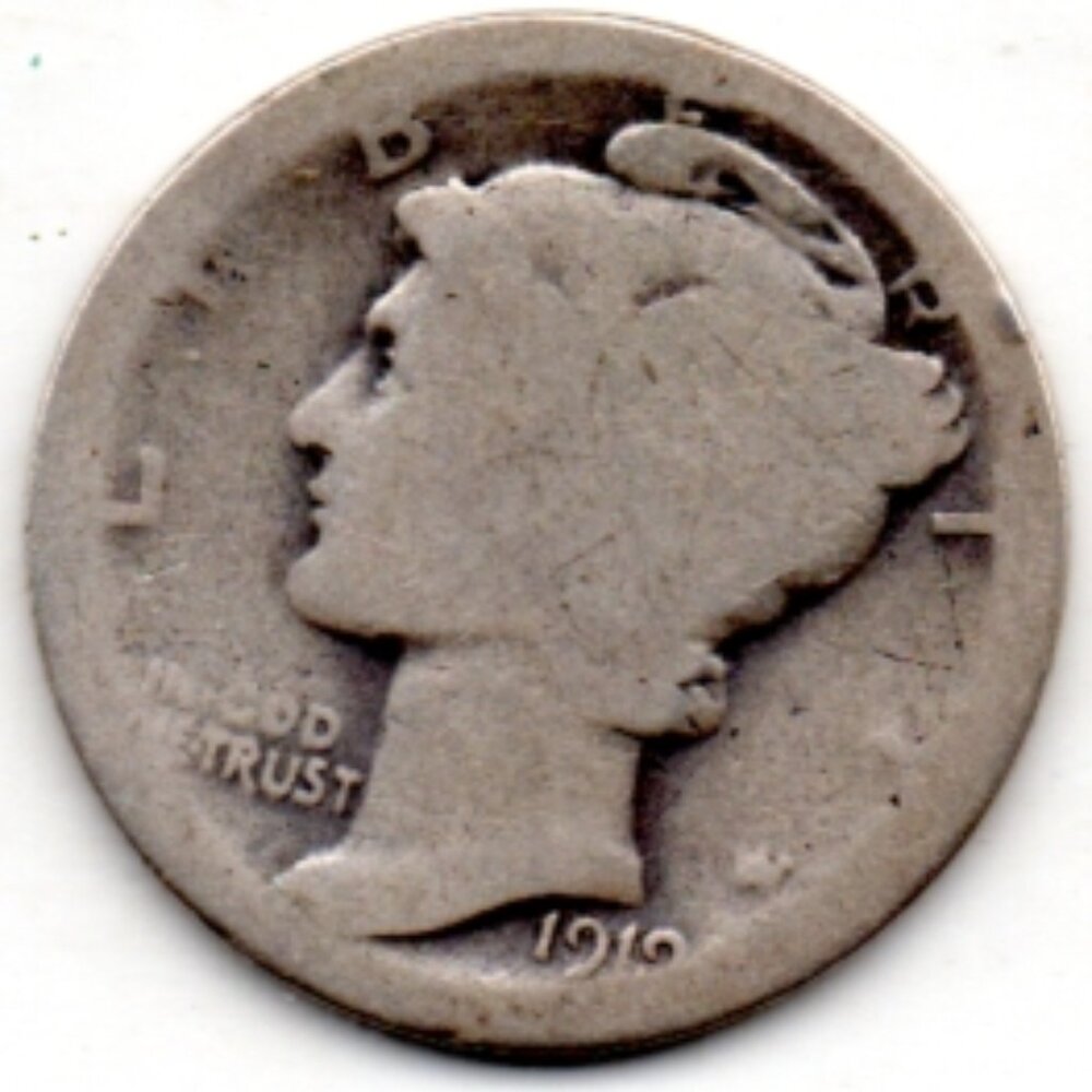 Estate Find -1919 Mercury Dime - 90% Silver